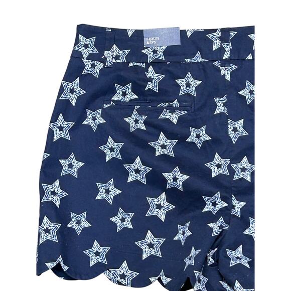 Crown & Ivy NWT Size 10 Scalloped‎ Star Shorts Women’s Casual Summer Shorts - Picture 4 of 7